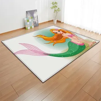 Koberec Dětský hrací koberec s protiskluzovou úpravou | styl mořská pana - 5,160 x 200 cm 63 x 79 palců