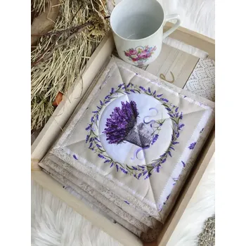 prostírání Podkafíčka - sada 4 kusů - Levandule v kruhu