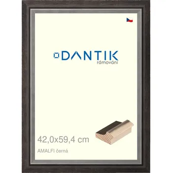 Rám na obraz DANTIK rámeček 42x59,4 | AMALFI černá (Plexi Čiré) (Vyrobeno s láskou u nás v DANTIKU)