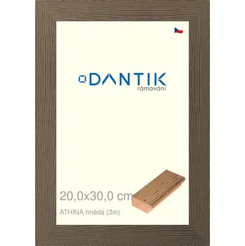 Rám na obraz DANTIK rámeček 20x30 | ATHINA hnědá (Sklo Čiré) (Vyrobeno s láskou u nás v DANTIKU)