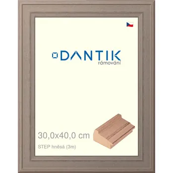Rám na obraz DANTIK rámeček 30x40 | STEP hnědá (Plexi Čiré) (Vyrobeno s láskou u nás v DANTIKU)