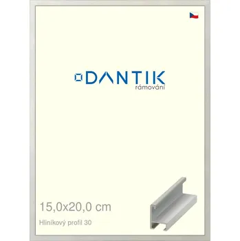 Rám na obraz DANTIK rámeček 15x20 | ALU profil 6030 Dýha barevná šedá světlá (Sklo Čiré) (Vyrobeno s láskou u nás v DANTIKU)