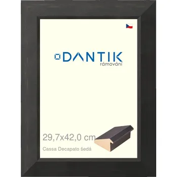Rám na obraz DANTIK rámeček 29,7x42 | Caa Decapato černá (Plexi Čiré) (Vyrobeno s láskou u nás v DANTIKU)