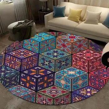 Koberec Vintage mandala kulatý koberec do obýváku - 20,160 cm x 160 cm