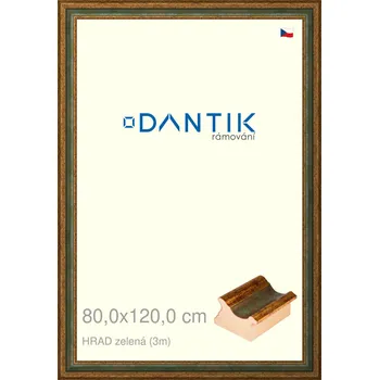 Rám na obraz DANTIK rámeček 80x120 | HRAD zelená (Plexi Čiré) (Vyrobeno s láskou u nás v DANTIKU)