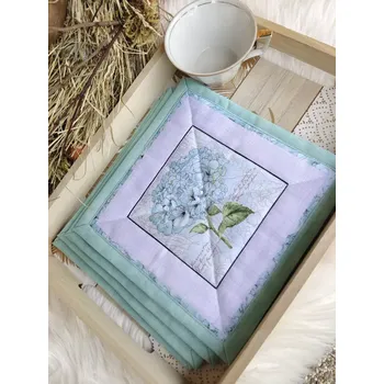 prostírání Podkafíčka - sada 5 kusů - Hortenzie modrá