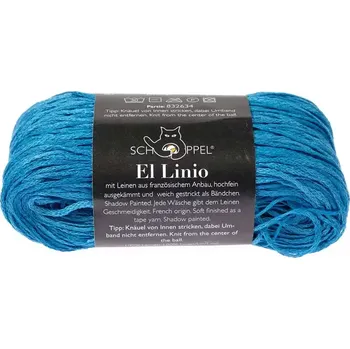 Příze Schoppel Wolle El Linio 2556 Aqua Shadow (Lněná příze El Linio 2556 Aqua Shadow)