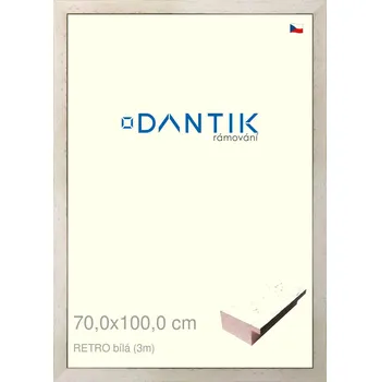 Rám na obraz DANTIK rámeček 70x100 | RETRO bílá (Plexi Čiré) (Vyrobeno s láskou u nás v DANTIKU)