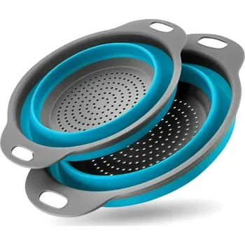 Cedník a síto DOVOZ EU SKLÁDACÍ SILIKONOVÝ CEDNÍK KULATÝ SADA 2 KS