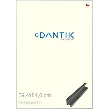 Rám na obraz DANTIK rámeček 59,4x84 | ALU profil 7001 Stříbrná lesklá (Plexi Čiré) (Vyrobeno s láskou u nás v DANTIKU)