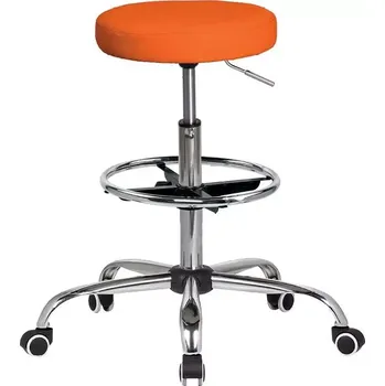 LZ 21 EXT židle lékařská, kříž chrom, kruh pro nohy, ekokůže oranžová