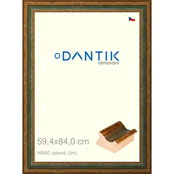 Rám na obraz DANTIK rámeček 59,4x84 | HRAD zelená (Plexi Čiré) (Vyrobeno s láskou u nás v DANTIKU)