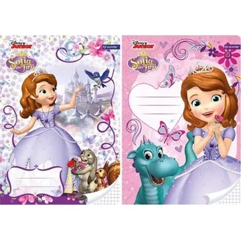 Sešit BENIAMIN ŠKOLNÍ SEŠIT A5 PRINCEZNA SOFIE FIALOVÝ 16 listů, čtverečkovaný