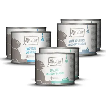 Krmivo pro kočku MjAMjAM Mixpaket II zvěřina a králík, krůta, kachna a drůbež 6 × 200 g 24x200g