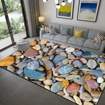 Koberec Koberec 3D tisk do obýváku | styl pláž - 6,40 x 120 cm 16 x 47 palců