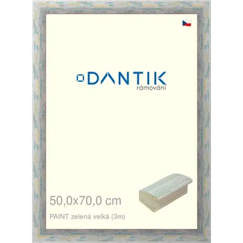 Rám na obraz DANTIK rámeček 50x70 | PAINT zelená velká (Plexi Čiré) (Vyrobeno s láskou u nás v DANTIKU)