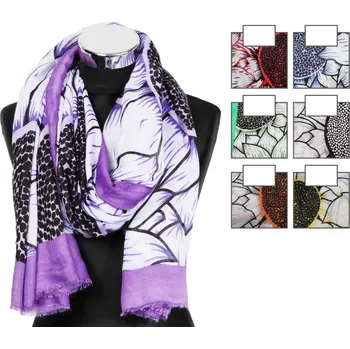 Šála Charm Pestrobarevná lehká šála, vzor slunečnice, 90x180 cm, mix barev