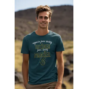 Pánské oblečení Pánské tričko Skvělý tatínek a manžel Barva: Petrolejová modrá, Velikost: S