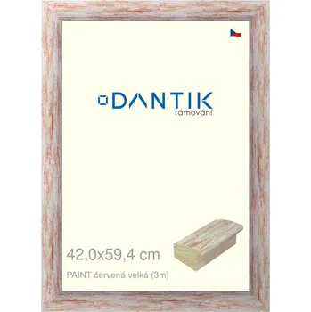 Rám na obraz DANTIK rámeček 42x59,4 | PAINT červená velká (Plexi Čiré) (Vyrobeno s láskou u nás v DANTIKU)