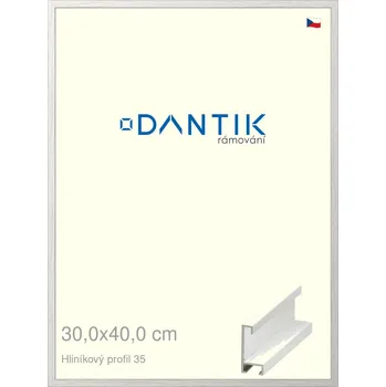 Rám na obraz DANTIK rámeček 30x40 | ALU profil 6035 Dýha bílá (Plexi Čiré) (Vyrobeno s láskou u nás v DANTIKU)