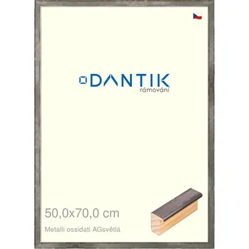 Rám na obraz DANTIK rámeček 50x70 | Metalli oidati AGsvětlá (Plexi Čiré) (Vyrobeno s láskou u nás v DANTIKU)