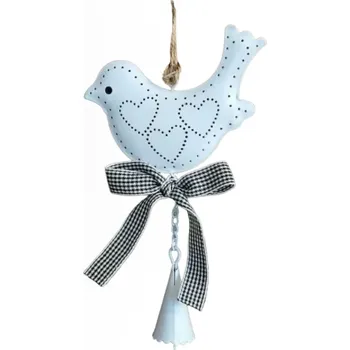 Dekorační holubice - zvoneček (1ks)
