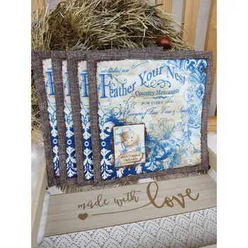 prostírání Podkafíčka - sada 4 kusů - peříčková