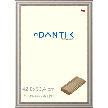 Rám na obraz DANTIK rámeček 42x59,4 | TOULON bílá velká (Plexi Čiré) (Vyrobeno s láskou u nás v DANTIKU)