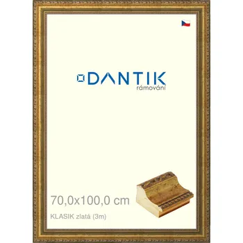 Rám na obraz DANTIK rámeček 70x100 | KLASIK zlatá (Plexi Čiré) (Vyrobeno s láskou u nás v DANTIKU)