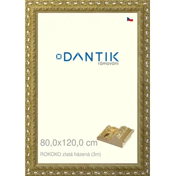 Rám na obraz DANTIK rámeček 80x120 | ROKOKO zlatá házená (Plexi Čiré) (Vyrobeno s láskou u nás v DANTIKU)
