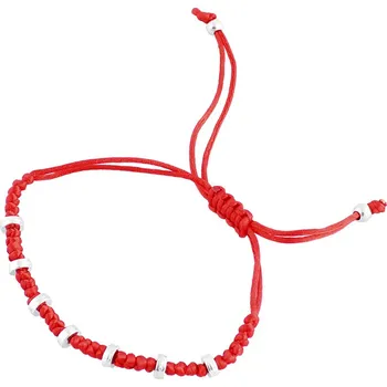 Náramek Červený náramek proti uřknutí (Pletený náramek s nastavitelnou velikostí)
