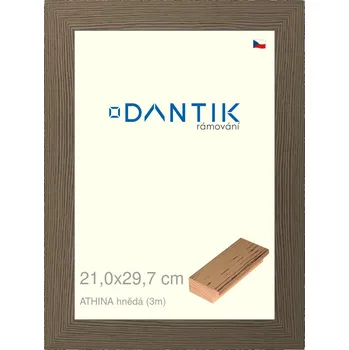 Rám na obraz DANTIK rámeček 21x29,7 | ATHINA hnědá (Sklo Čiré) (Vyrobeno s láskou u nás v DANTIKU)