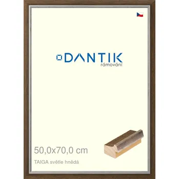 Rám na obraz DANTIK rámeček 50x70 | TAIGA sv.hnědá (Plexi Čiré) (Vyrobeno s láskou u nás v DANTIKU)