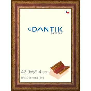 Rám na obraz DANTIK rámeček 42x59,4 | HRAD červená (Plexi Čiré) (Vyrobeno s láskou u nás v DANTIKU)