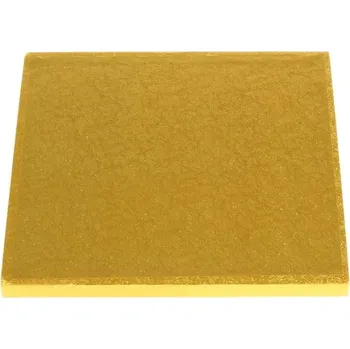Podložka pod dorty silná zlatá čtvrcová 20 x 20 cm pro anglický stojan