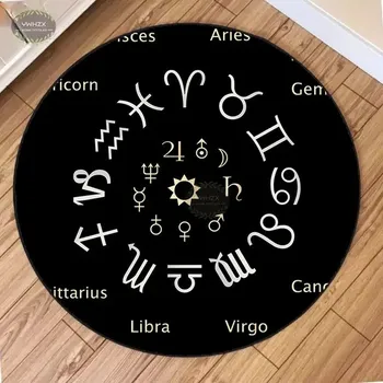 Koberec Kulatý protiskluzový koberec domácí dekorace styl zvěrokruh - 8,40 cm x 40 cm