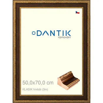 Rám na obraz DANTIK rámeček 50x70 | KLASIK hnědá (Plexi Čiré) (Vyrobeno s láskou u nás v DANTIKU)