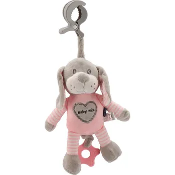 plyšák Edukační hrající plyšová hračka s klipem Baby Mix pes růžový