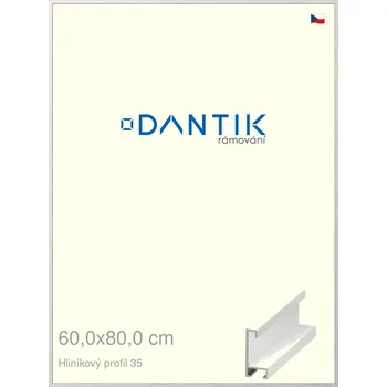 Rám na obraz DANTIK rámeček 60x80 | ALU profil 6035 Dýha bílá (Plexi Čiré) (Vyrobeno s láskou u nás v DANTIKU)