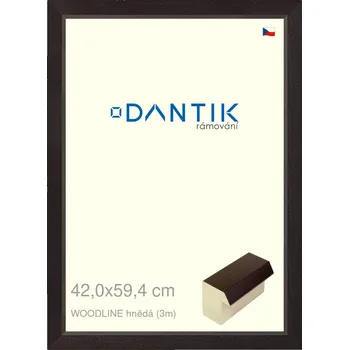 Rám na obraz DANTIK rámeček 42x59,4 | WOODLINE hnědá (Plexi Čiré) (Vyrobeno s láskou u nás v DANTIKU)