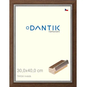 Rám na obraz DANTIK rámeček 30x40 | TAIGA hnědá (Plexi Čiré) (Vyrobeno s láskou u nás v DANTIKU)