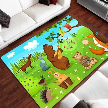 Koberec Dětský hrací protiskluzový koberec do pokoje | zvířata - 14,140 x 200 cm 55 x 79 palců