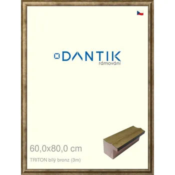Rám na obraz DANTIK rámeček 60x80 | TRITON bílý bronz (Plexi Čiré) (Vyrobeno s láskou u nás v DANTIKU)