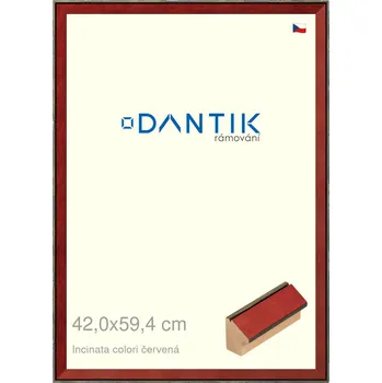 Rám na obraz DANTIK rámeček 42x59,4 | INCLINATA colori červená (Plexi Čiré) (Vyrobeno s láskou u nás v DANTIKU)