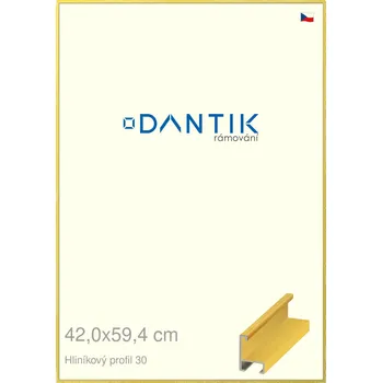 Rám na obraz DANTIK rámeček 42x59,4 | ALU profil 6030 Dýha barevná žlutá citrus (Plexi Čiré) (Vyrobeno s láskou u nás v DANTIKU)