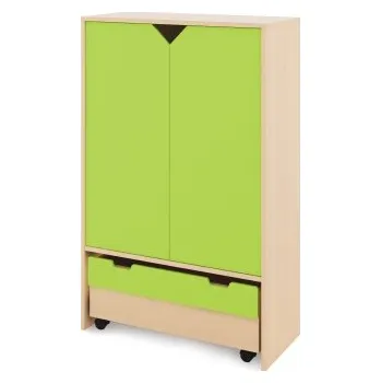 Zahradní úložný box Velká skříň s dvířky a truhlou KLASIKO Zelená