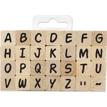 Aladine Dřevěná razítka Aladine, 28 ks - Abeceda, 1,8 cm