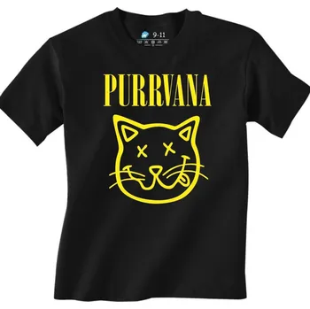 Chlapecké tričko Dětské tričko Kočičí Purrnava Love Cat (Od 3 do 13 let) (Velikost: 7-8, Barva: Černá)