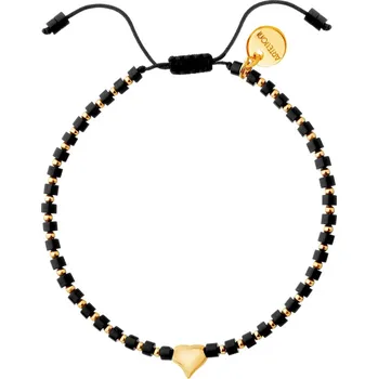 Náramek Pozlacený náramek z mosazi s acháty - srdce - AR537-2319