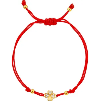 Náramek Pozlacený stříbrný náramek se zirkony - čtyřlístek - AP527-7418